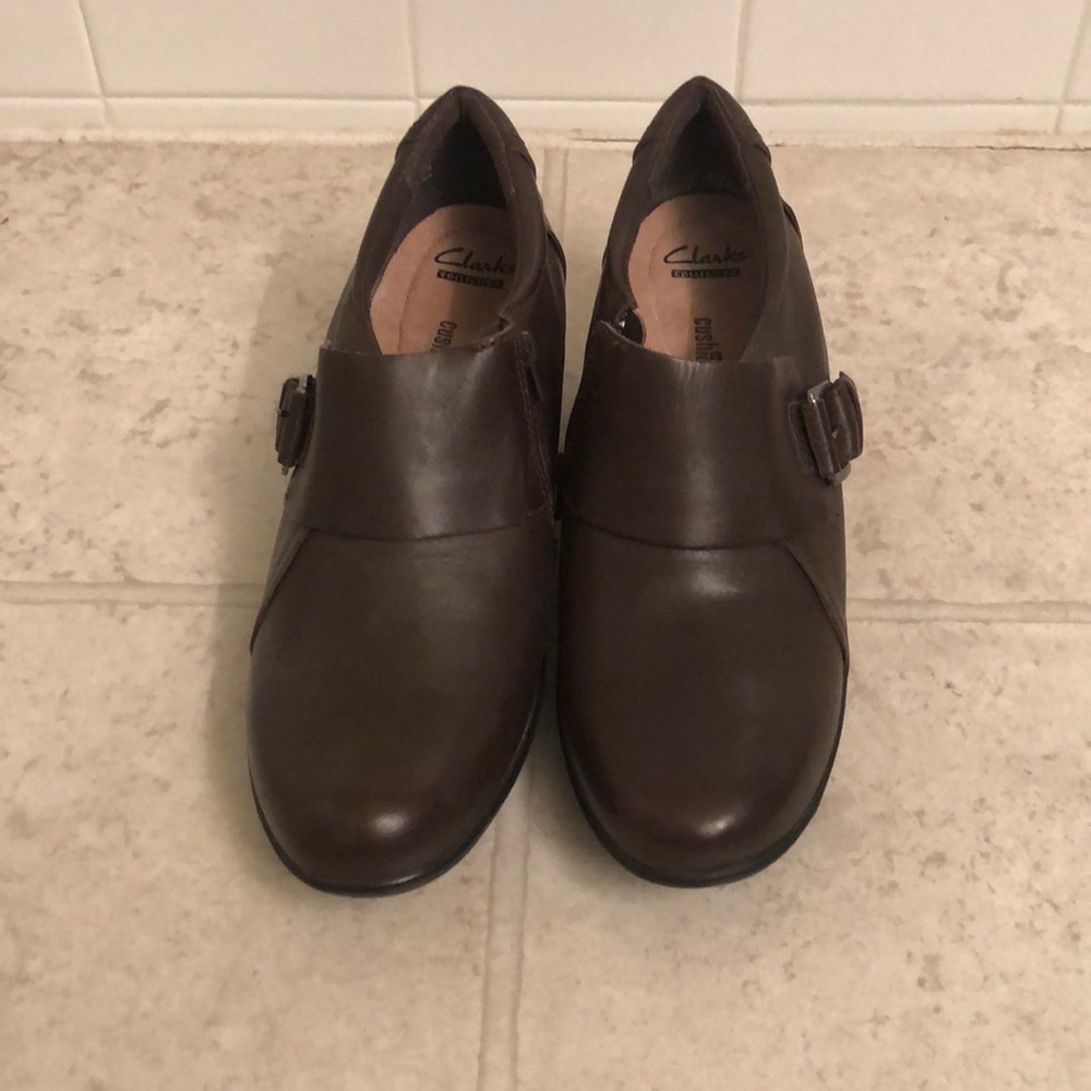 Clarks Collection Brown Leather Bootie Style Shoe